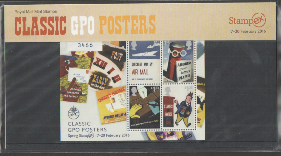 (image for) 2016 Classic GPO Posters Stampex Limited Edition Royal Mail Presentation Pack - Click Image to Close